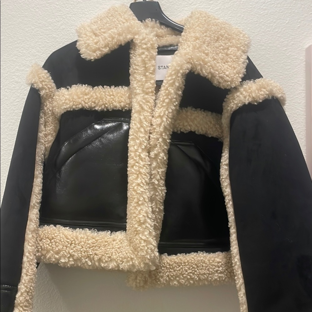 Stand Studio Edith Shearling jacket- Small - Picture 3 of 4